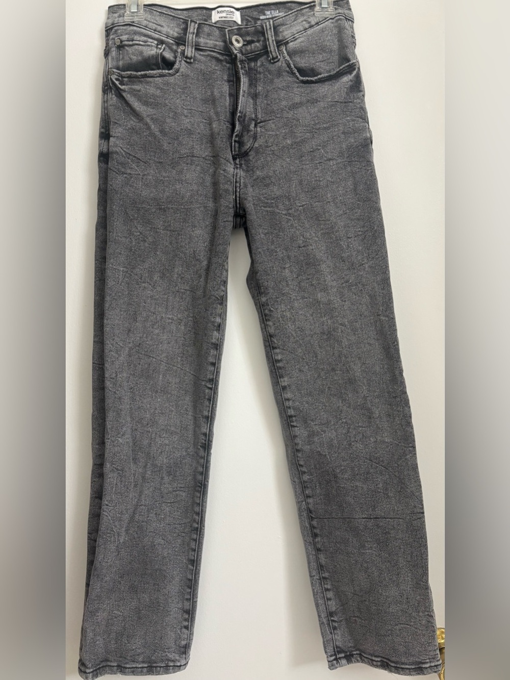 Kensie Women's 6 Grey High Rise Straight Jeans